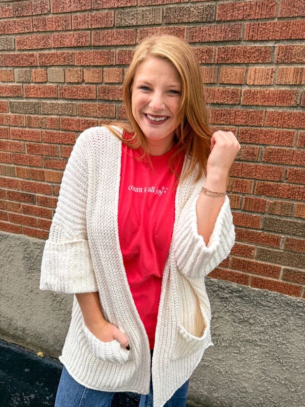 Ivory Cozy Knit Cardigan