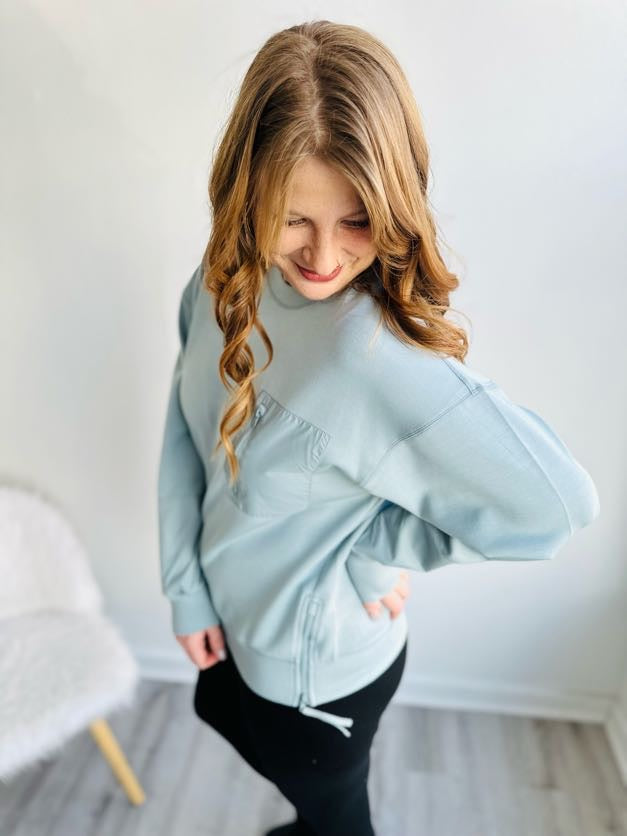 Smoky Blue Scuba Pullover