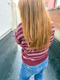 Wine Stripe Sweater