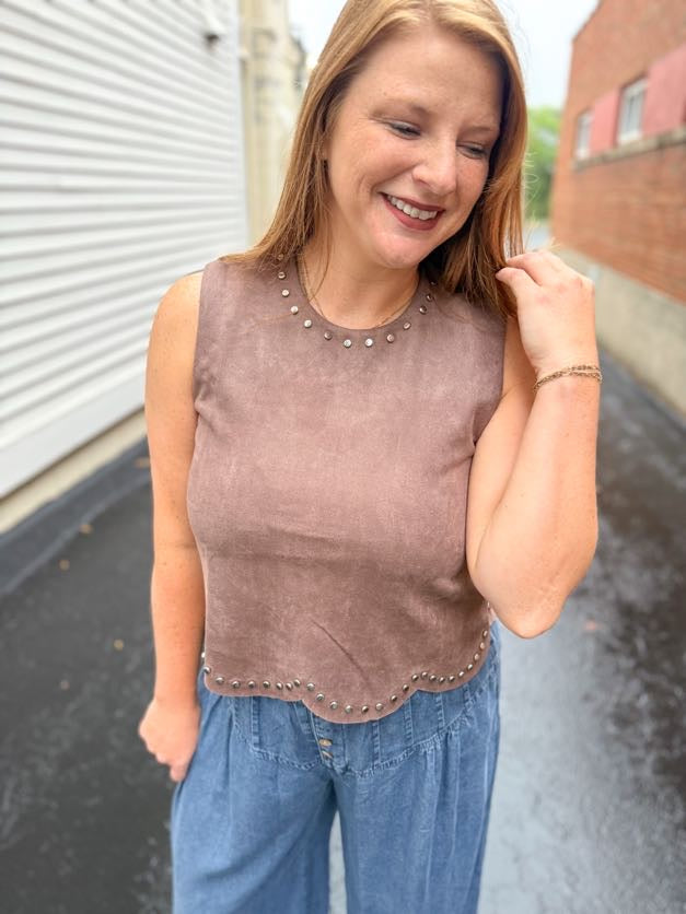 Saddle And Studs Top