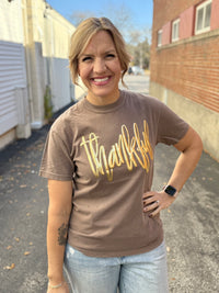 Thankful Metallic Graphic Tee