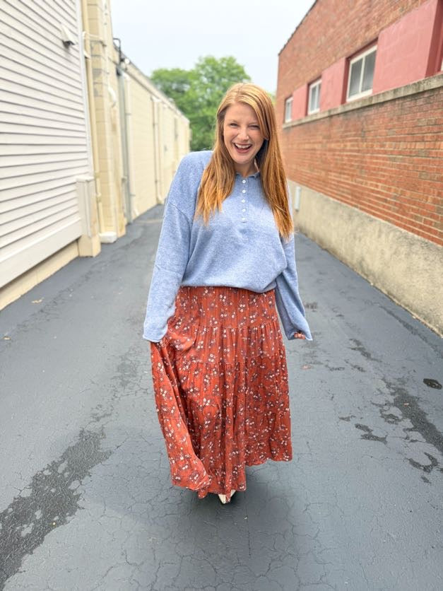 Cinnamon Bloom Midi Skirt