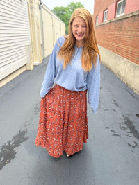 Cinnamon Bloom Midi Skirt