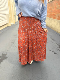 Cinnamon Bloom Midi Skirt
