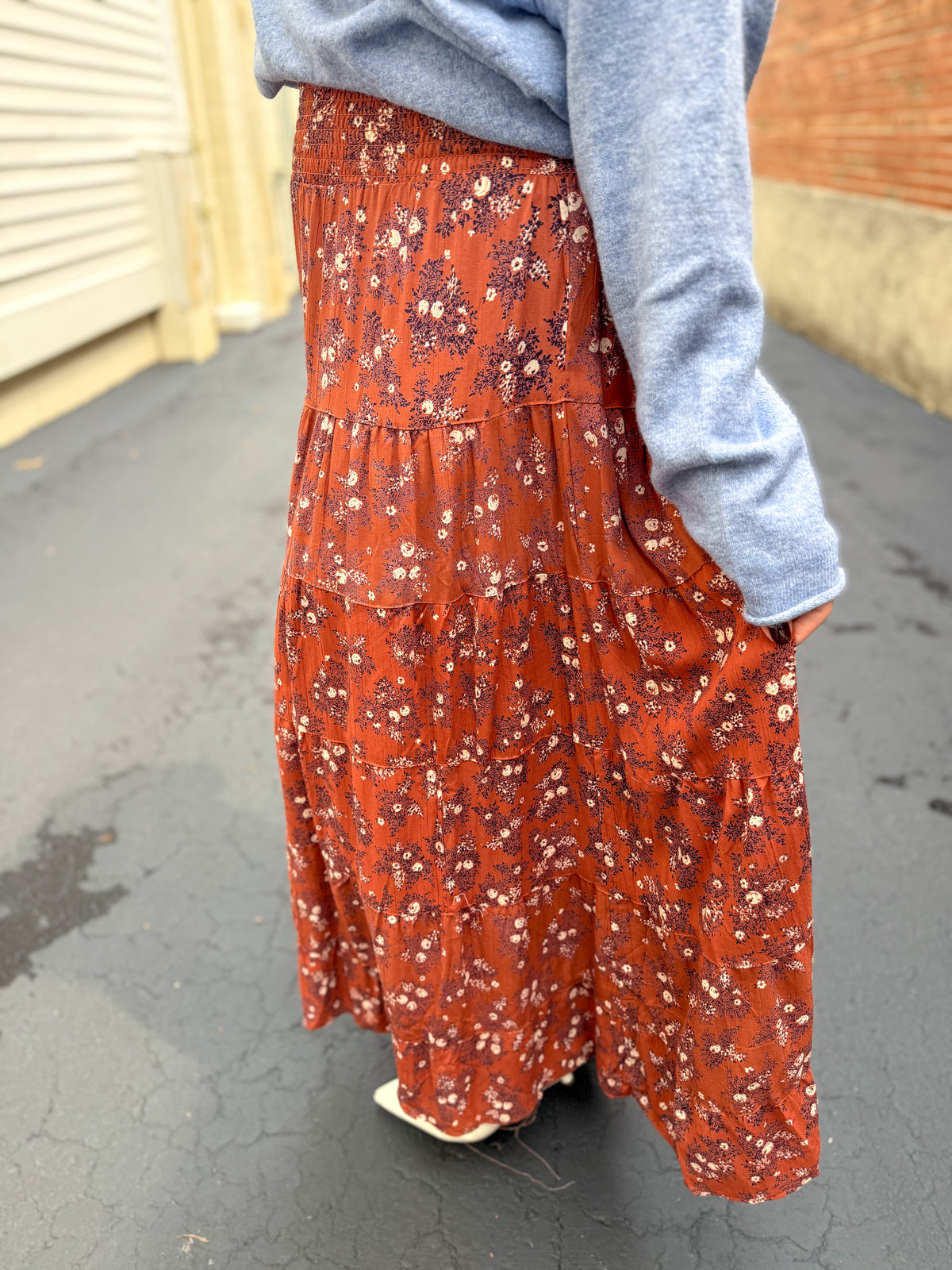 Cinnamon Bloom Midi Skirt