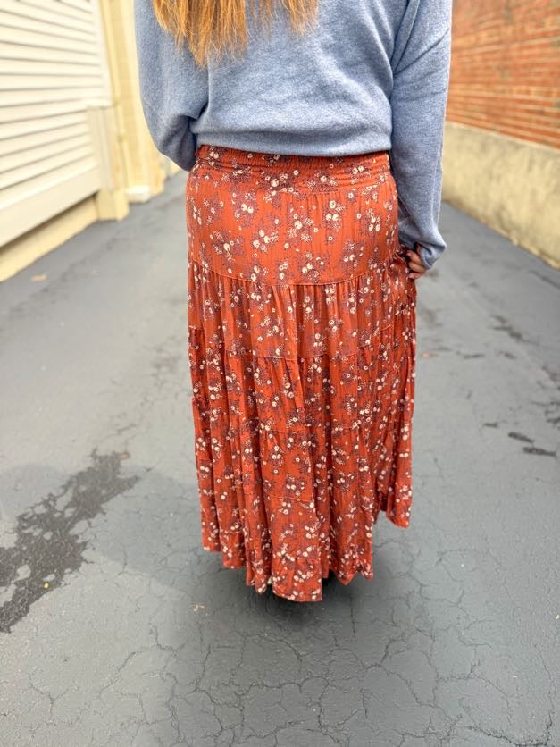 Cinnamon Bloom Midi Skirt