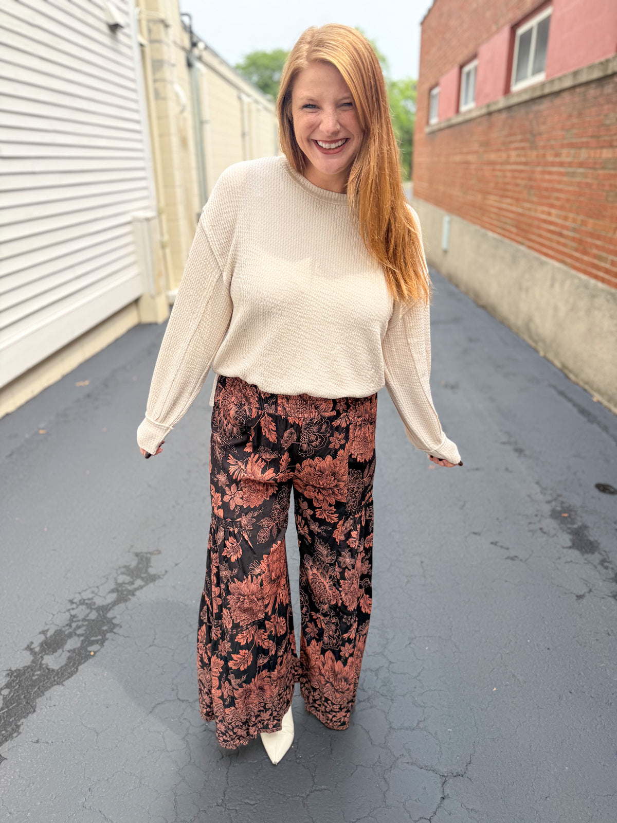 Ivory Ripple Knit Top