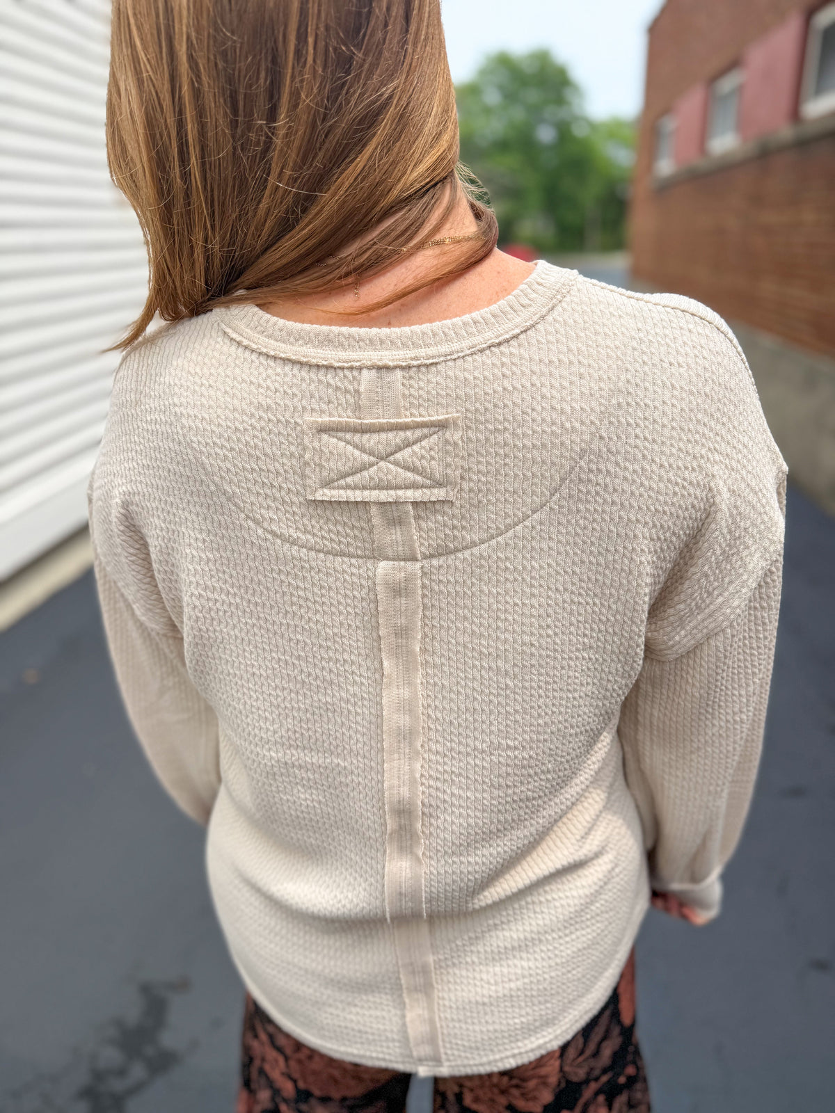 Ivory Ripple Knit Top