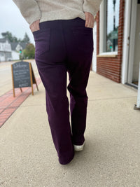 Plum Wide Leg High Rise Pant