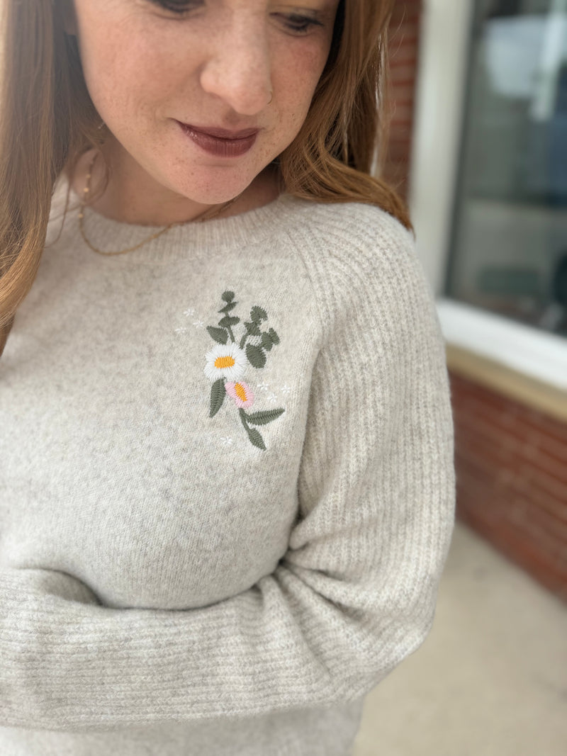 Faye Floral Embroidered Sweater