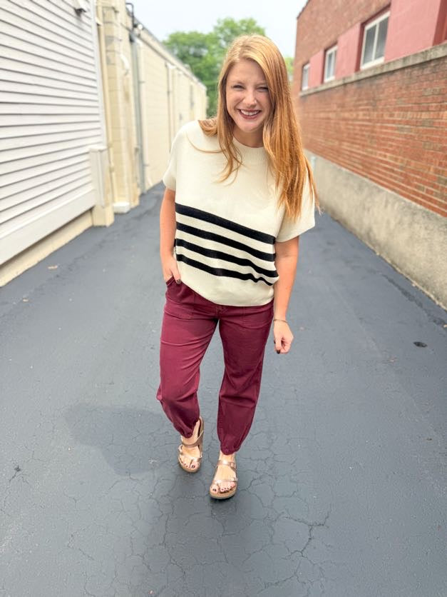 Burgundy Stretch Joggers