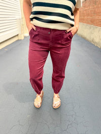 Burgundy Stretch Joggers