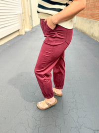 Burgundy Stretch Joggers