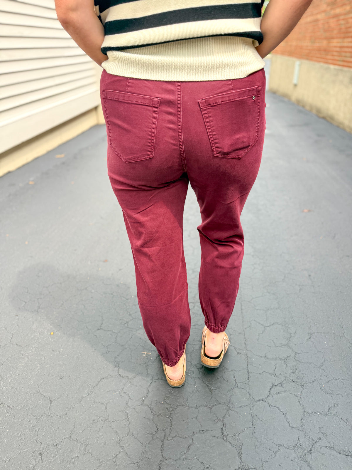 Burgundy Stretch Joggers