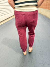 Burgundy Stretch Joggers