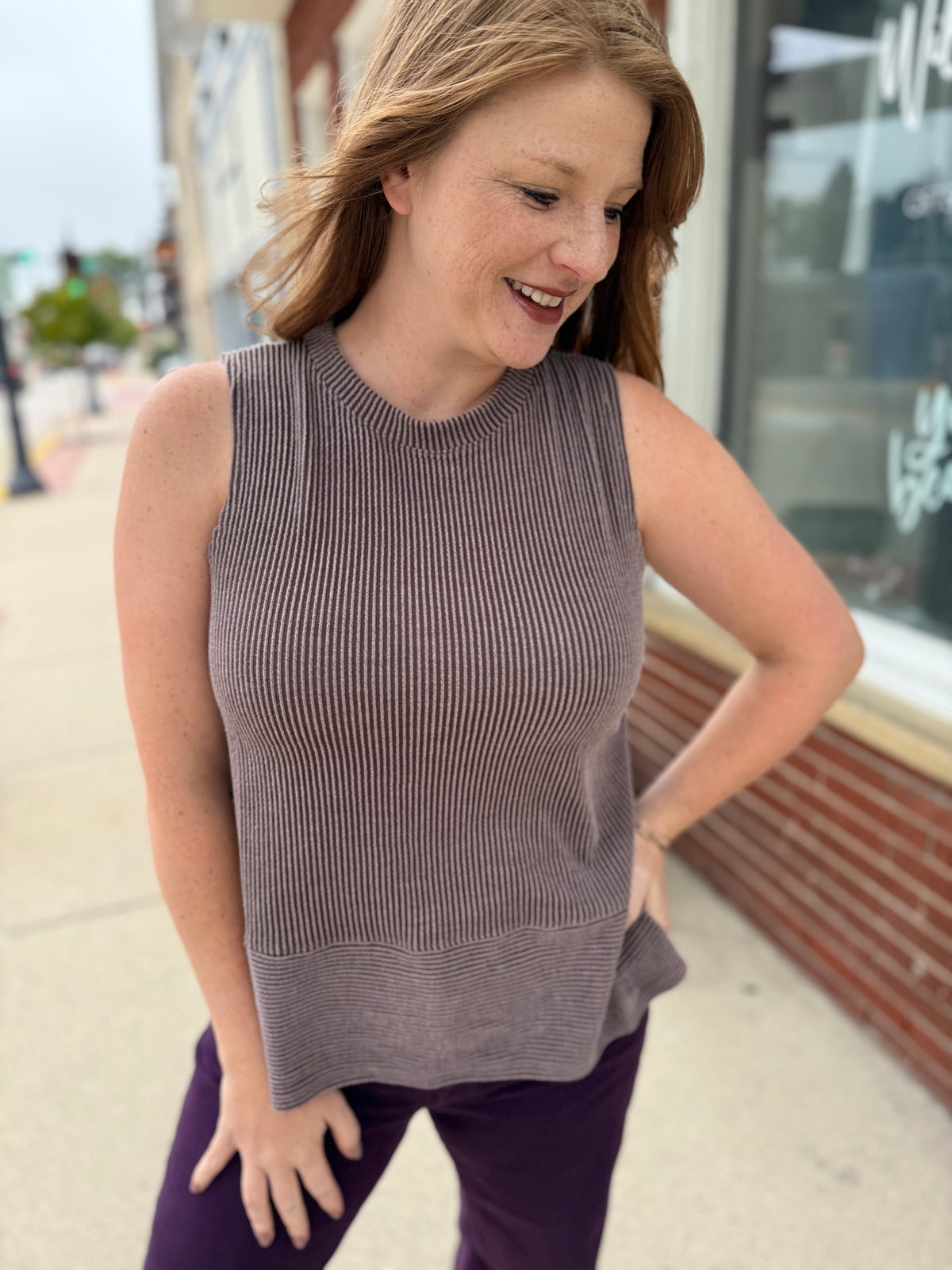 Chocolate Ribbed Tank Top