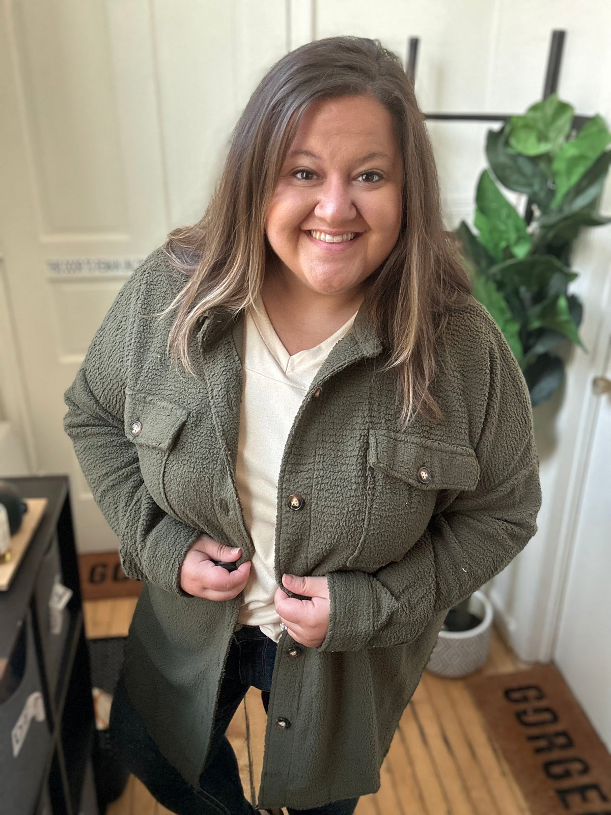 Olive Bonfire Nights Shacket