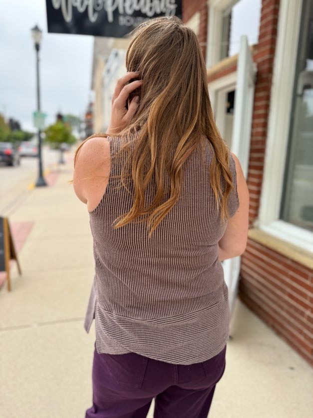 Chocolate Ribbed Tank Top