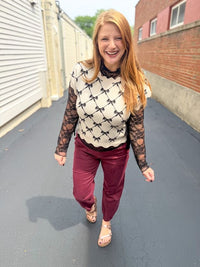 Bonnie Bow Knit Pullover Top