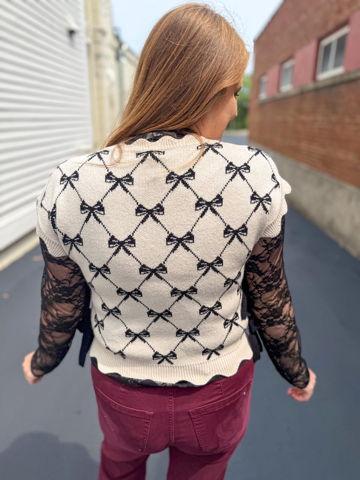 Bonnie Bow Knit Pullover Top
