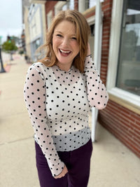 Polka Dot Sheer Mesh Top