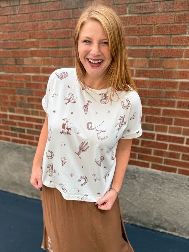 Cowgirl Doodle Tee