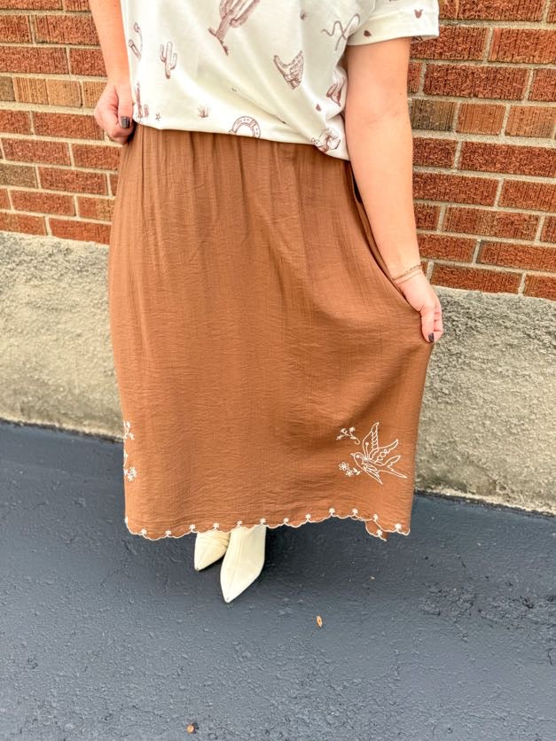 Desert Bird Midi Skirt