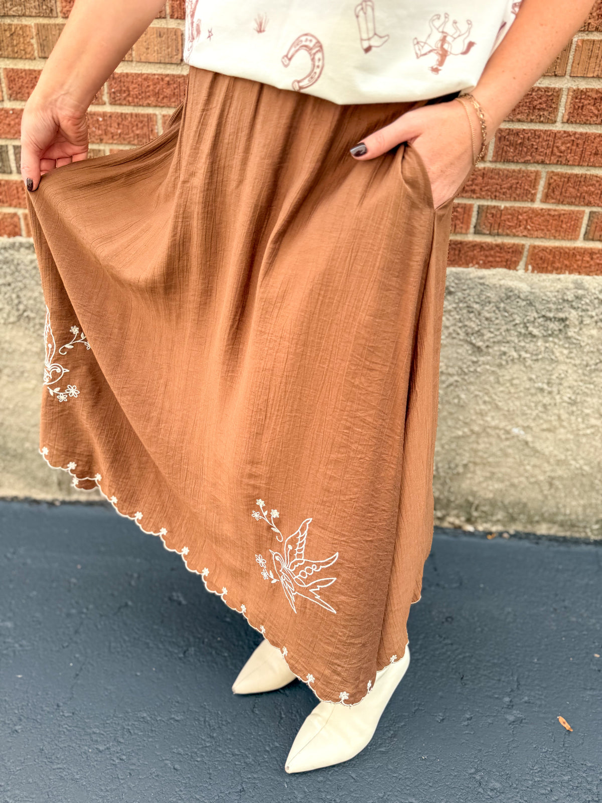 Desert Bird Midi Skirt