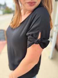 The Elegant Bow Short Sleeve Top