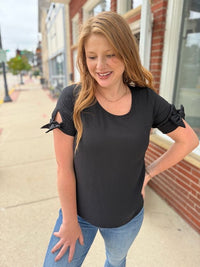 The Elegant Bow Short Sleeve Top