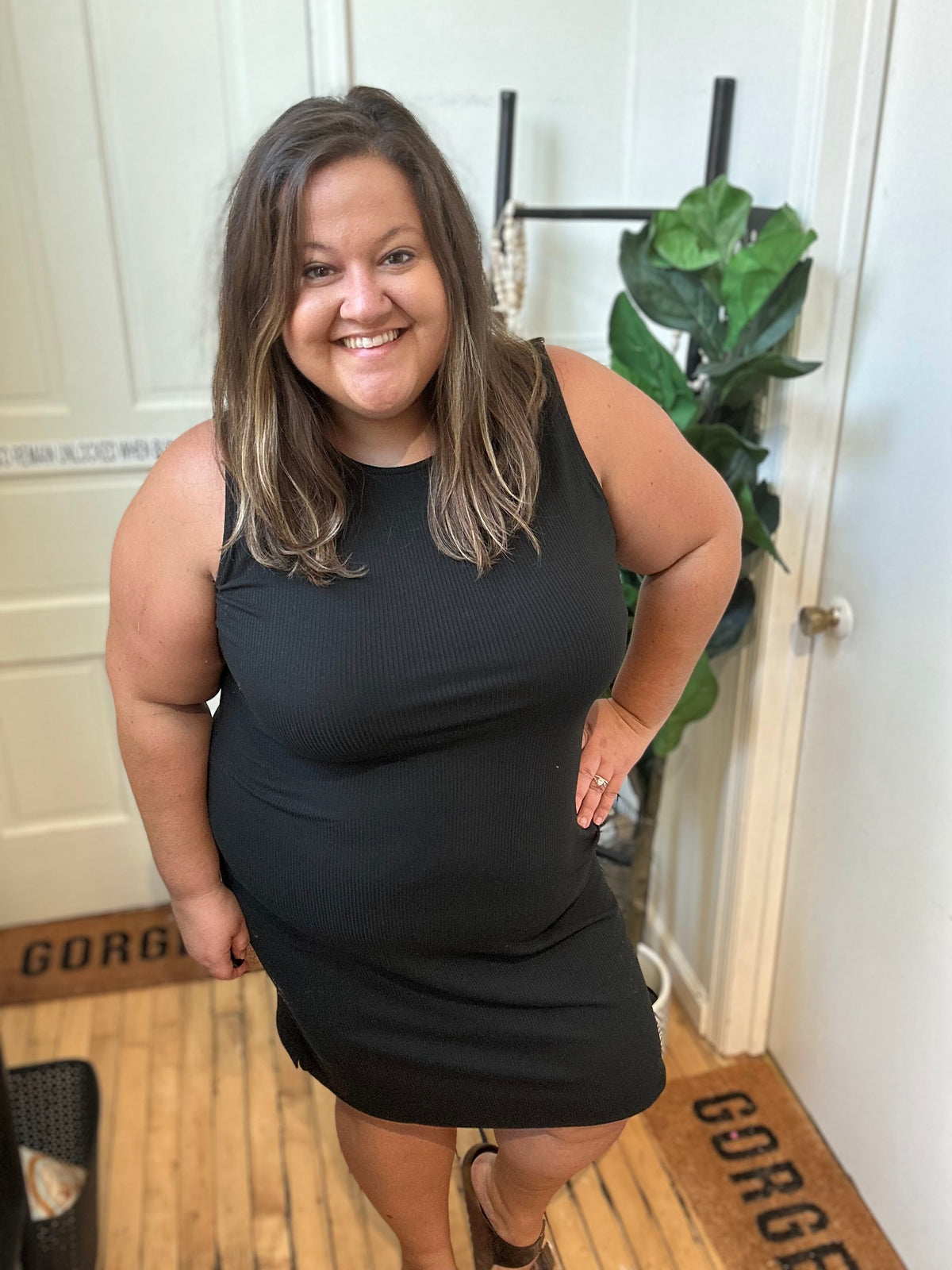 Jayden Black Ribbed Dress