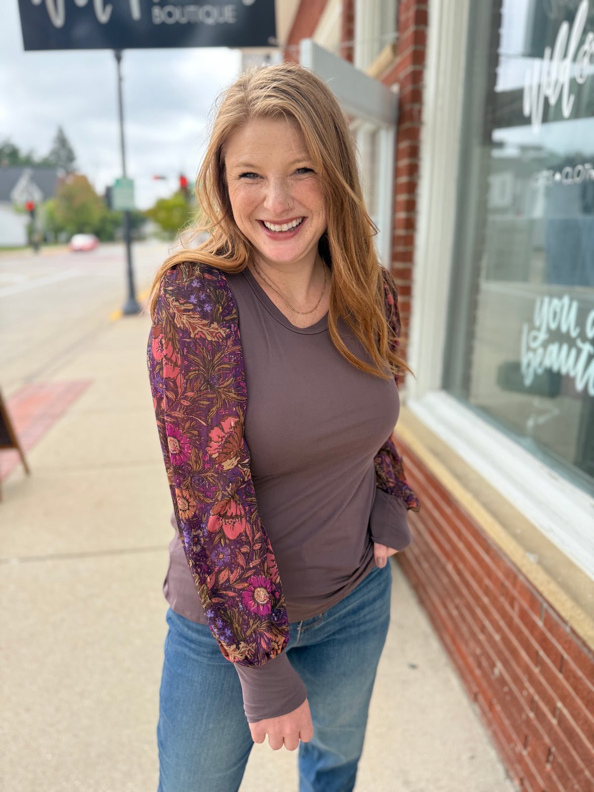 Plum Floral Whisper Long Sleeve