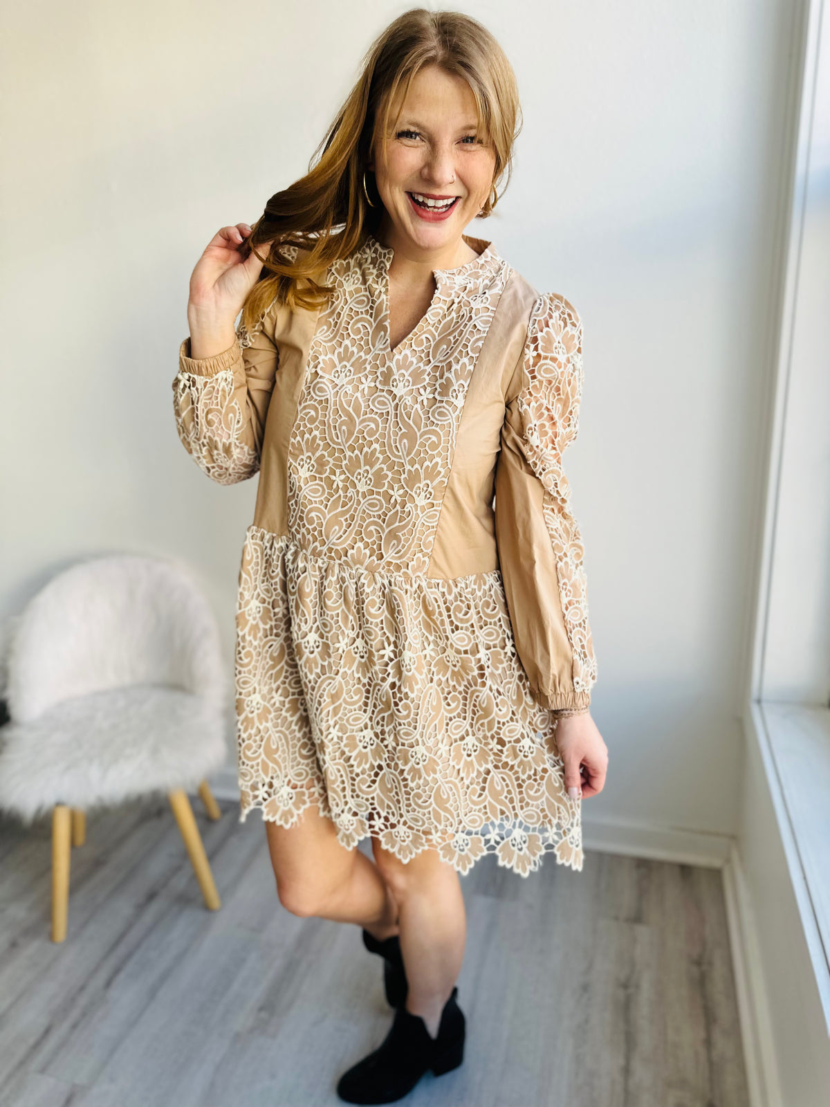 Emily Embroidered Lace Dress