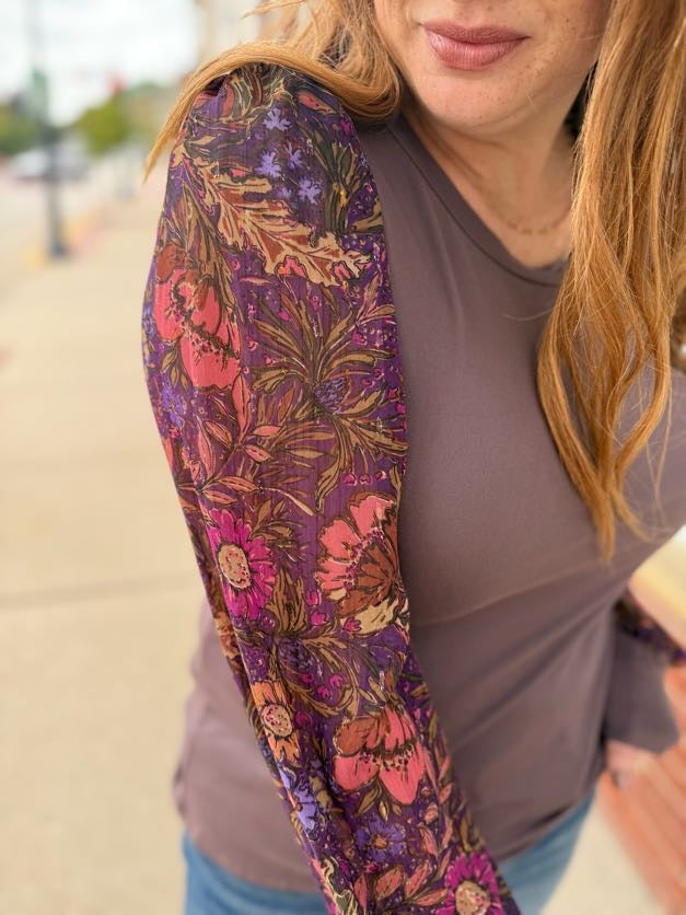 Plum Floral Whisper Long Sleeve