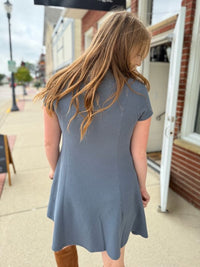 Denim Ribbed Knit Dress