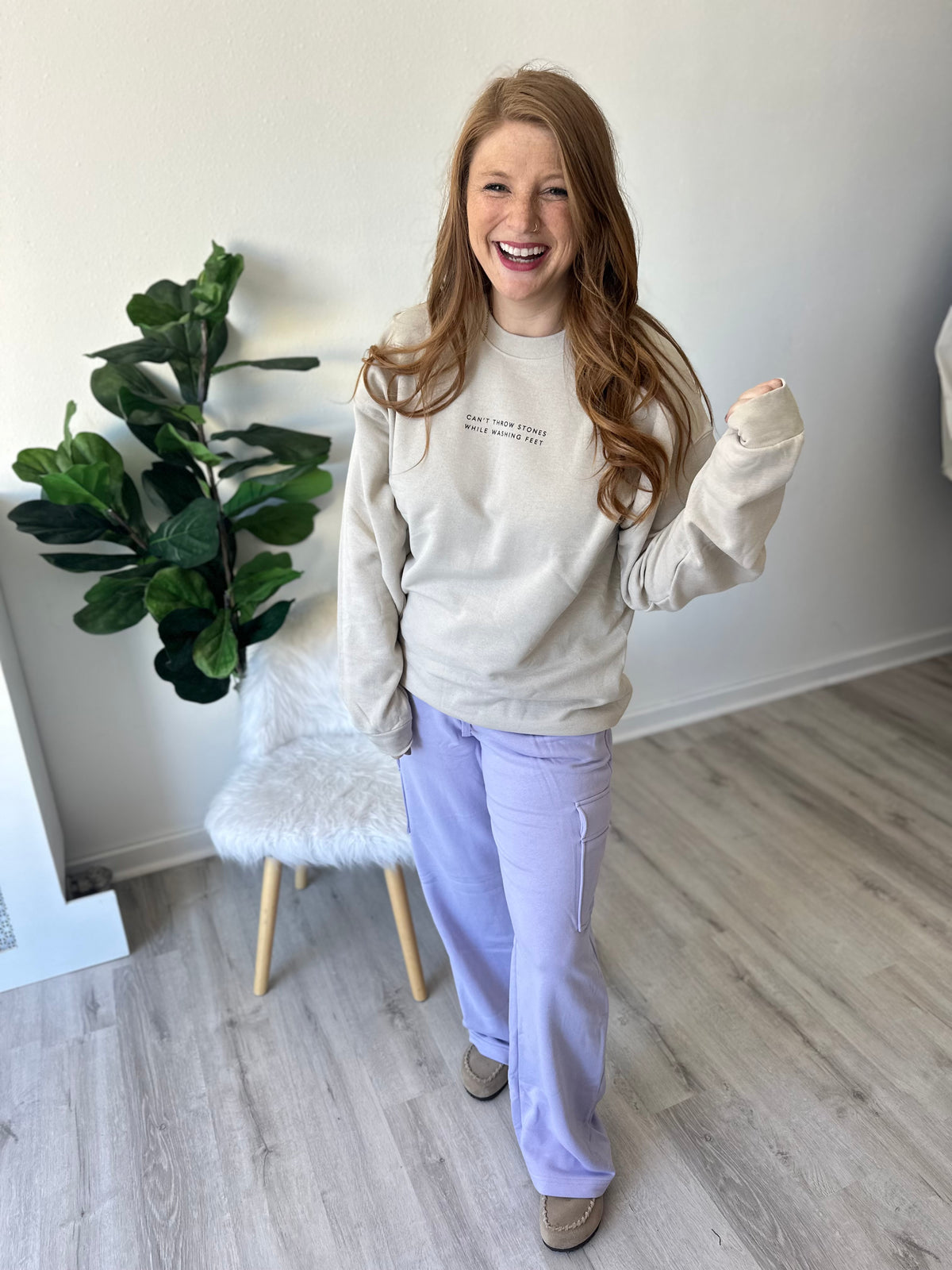 Lavender Fog Cargo Sweatpants*