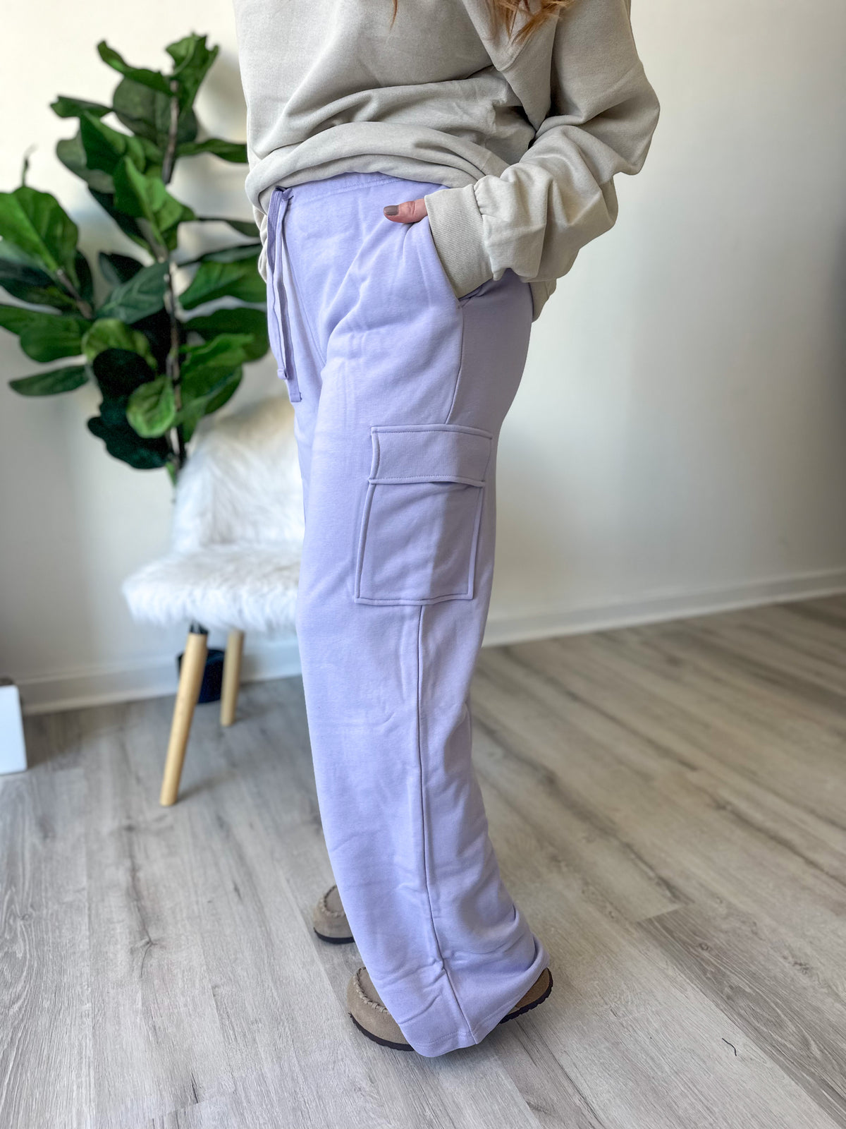 Lavender Fog Cargo Sweatpants*