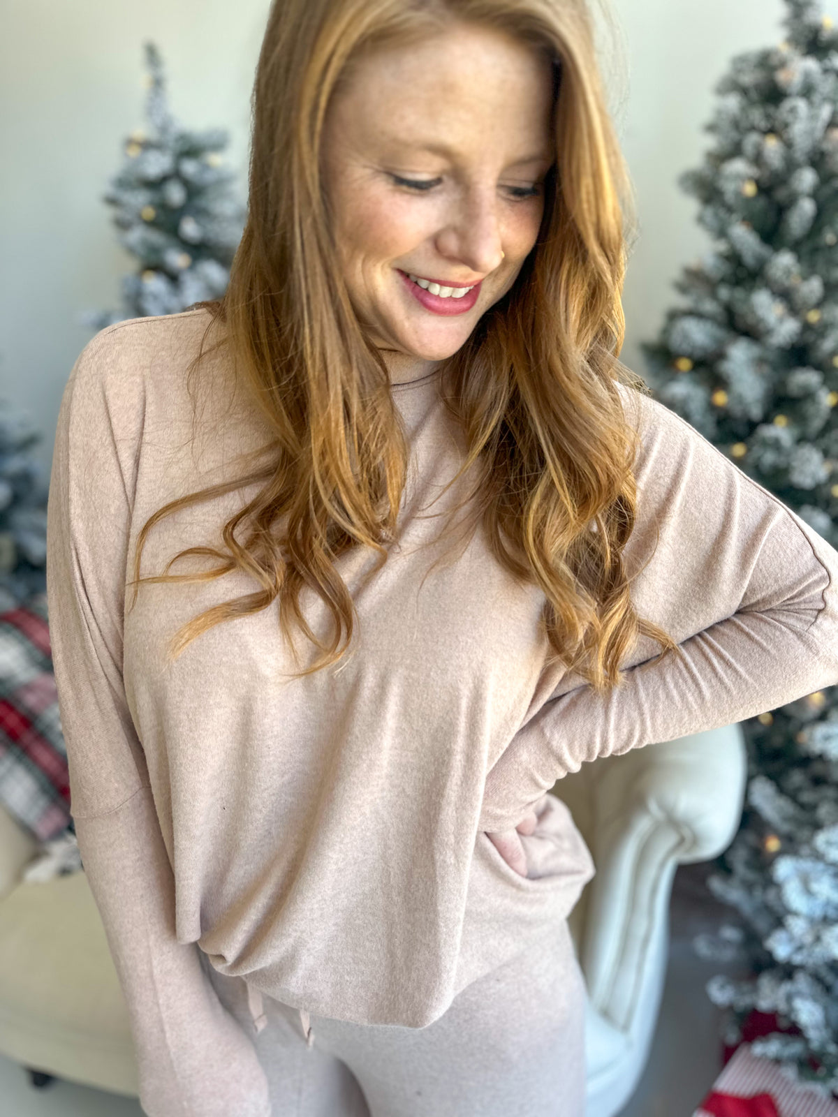 Taupe Dream Turtleneck Pullover
