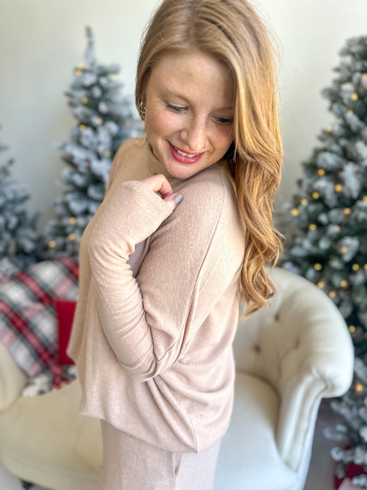 Taupe Dream Turtleneck Pullover