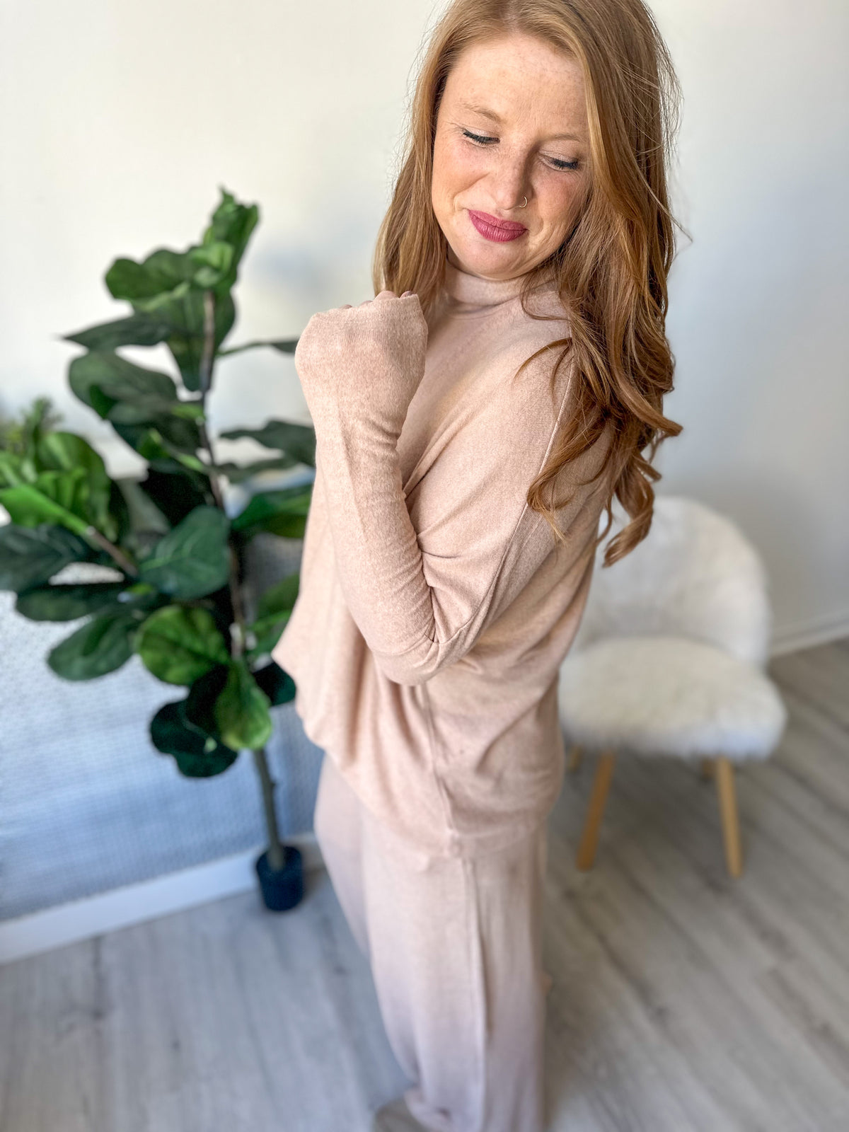 Taupe Dream Turtleneck Pullover