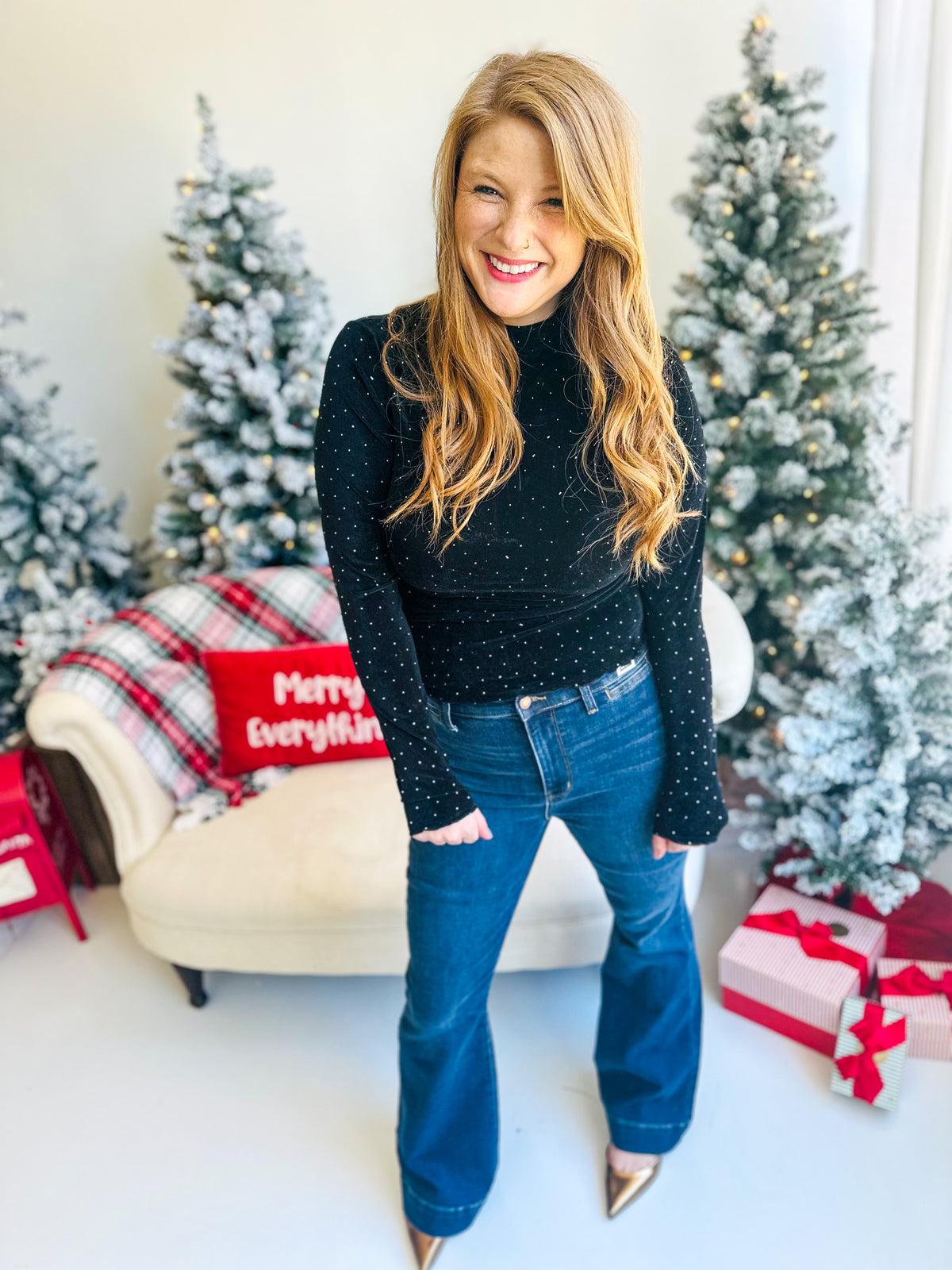 Dazzling Black Long Sleeve Top