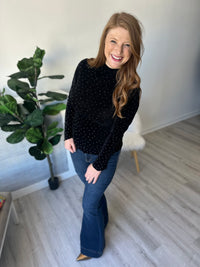 Dazzling Black Long Sleeve Top