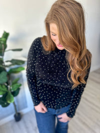 Dazzling Black Long Sleeve Top