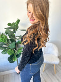 Dazzling Black Long Sleeve Top