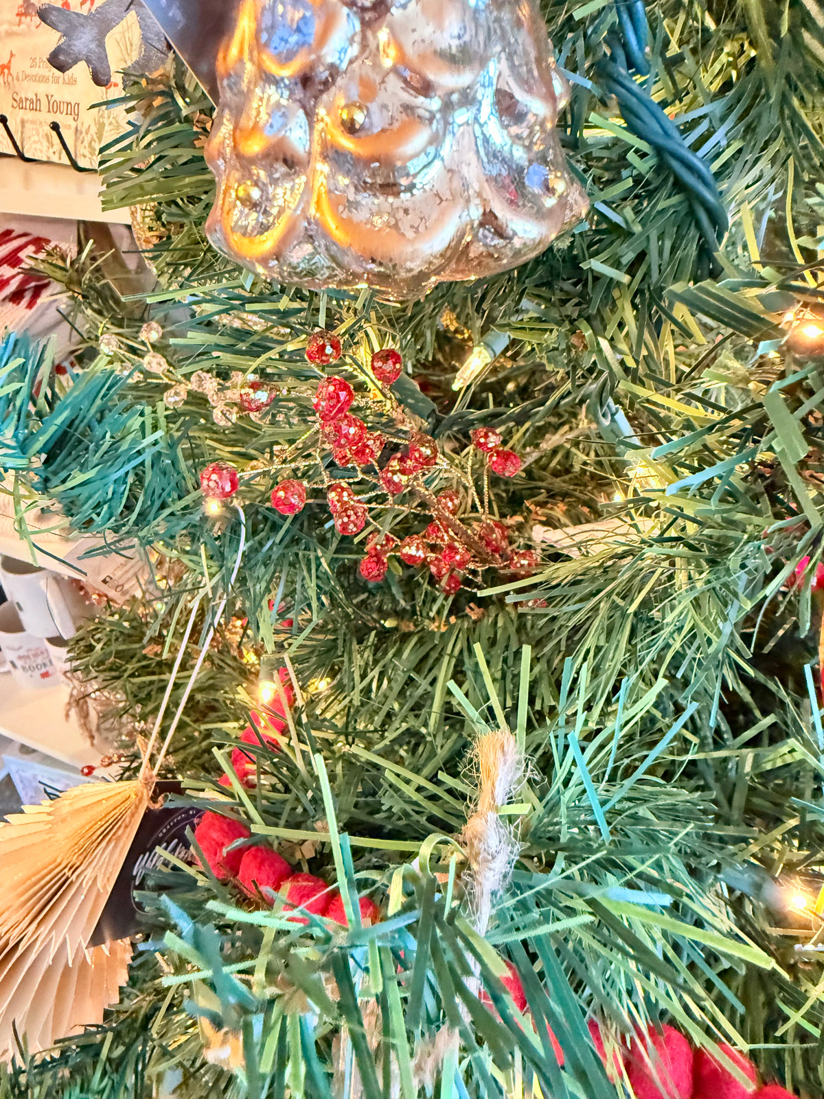 Red Beaded Glass Berry Pick