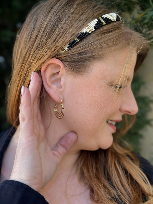 Gwen Half Circle Cut Out Earrings - Gold*