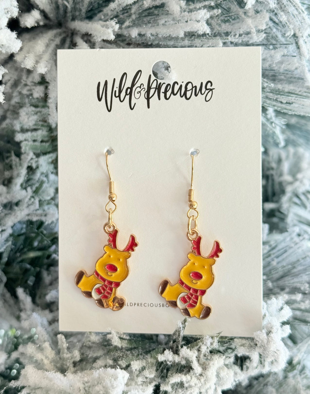 Christmas Enamel Earring - Reindeer