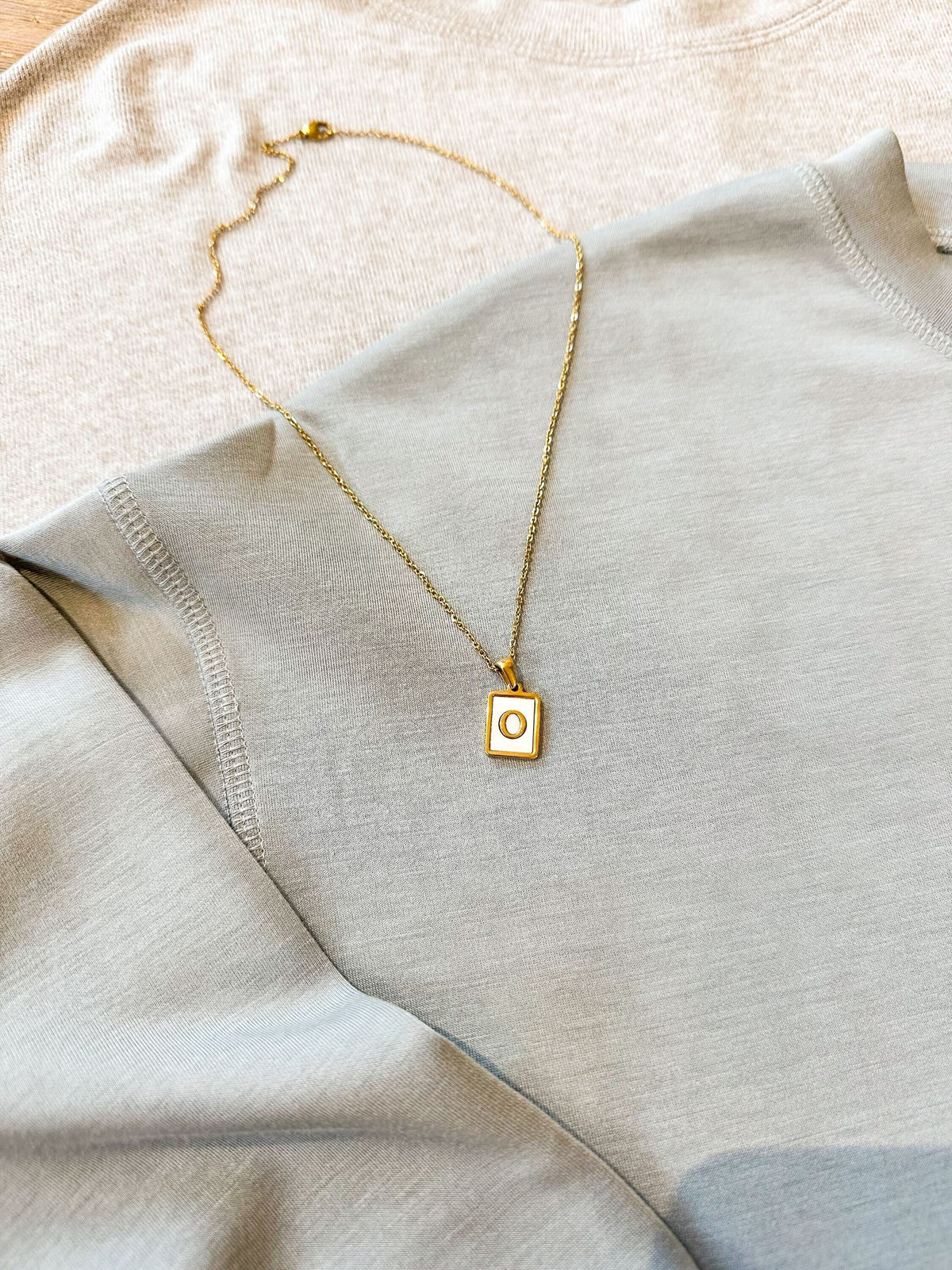 Enamel Initial Necklace