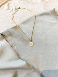 Enamel Initial Necklace