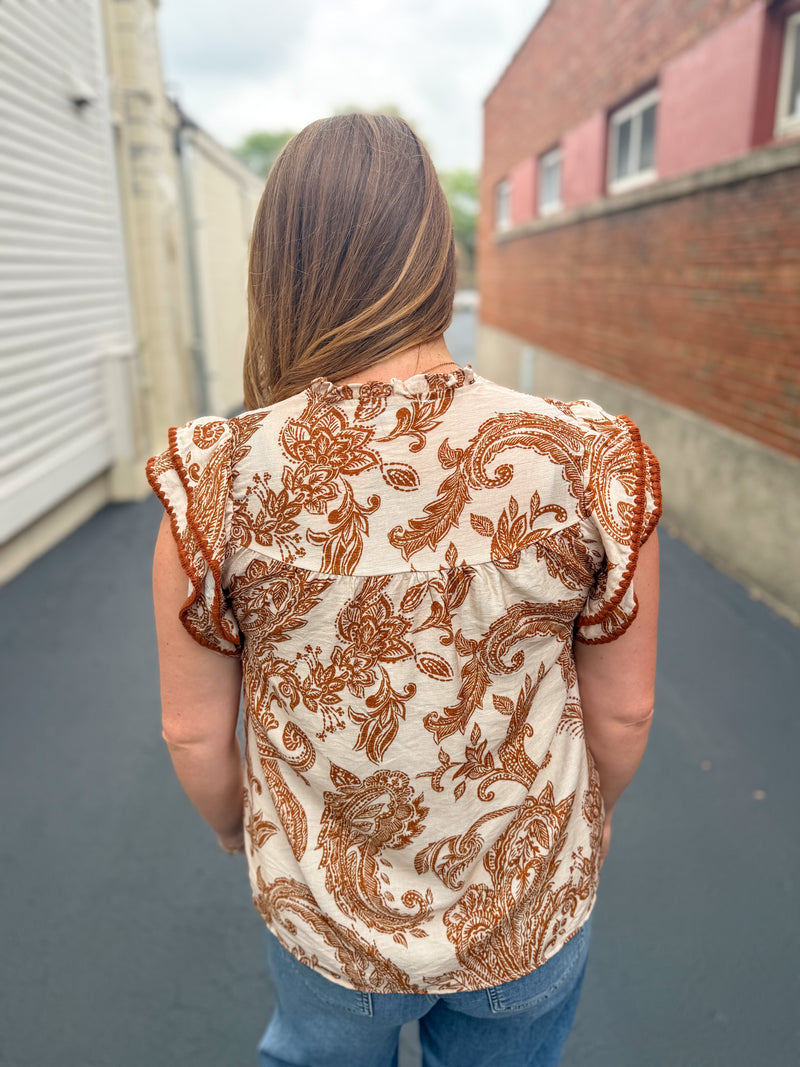 Golden Paisley Top